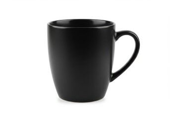 A single matte mug with a handle isolated on white background