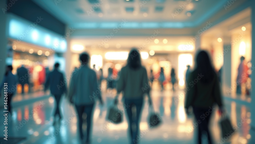 Poster shallow depth of field retail environment with blurry background