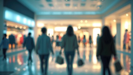 Shallow depth of field retail environment with blurry background