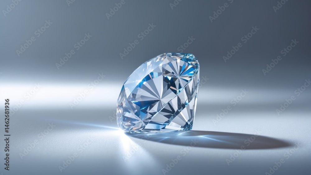 Poster Elegant shining diamond on a soft background with space for adding text