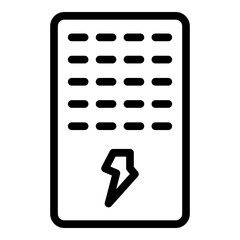Electric Furnace Vector Line Icon Design