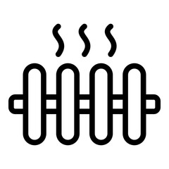 Heating System Vector Line Icon Design