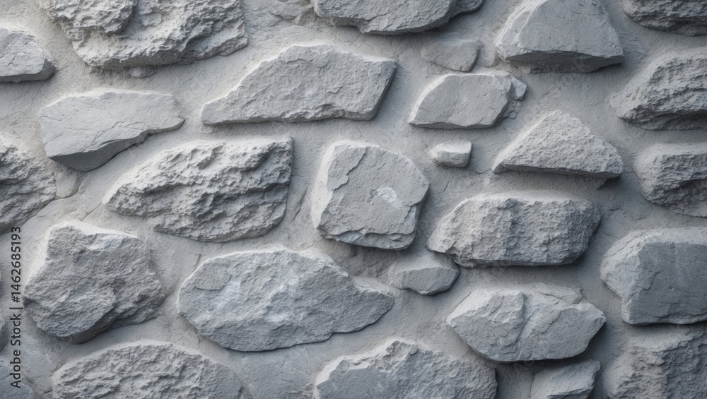 Poster vintage-style light grey cracked stone surface for abstract background and texture in design, featur