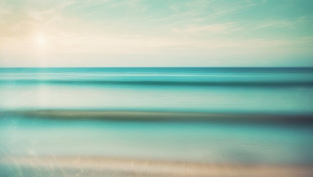 Vintage-style seascape featuring abstract water and shoreline with motion blur effect