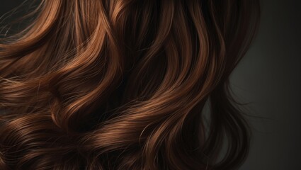 Naklejka premium Close-up of thick brown hair featuring textured style against an abstract background