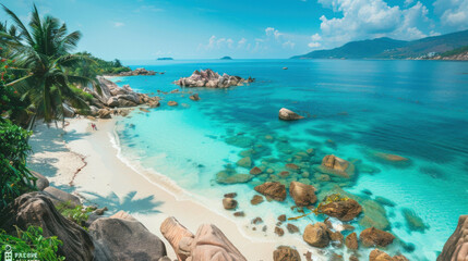 Tropical beach paradise landscape view