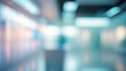 Medical Setting with Blurry Background, Bright White Interior, and Store Layout