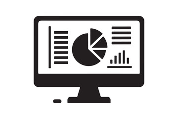 Data Analytics Icon Vector Dashboard, Graph and Chart Illustration