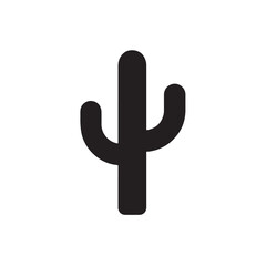 Obraz premium Cactus Silhouette in Desert Style, Minimal Plant Vector