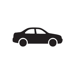 Car Silhouette in Side Profile, Clean Black Vector