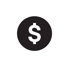 Dollar Coin Silhouette, Clean Circular Currency Vector