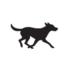 Running Dog Silhouette, Minimal Pet Motion Vector