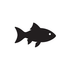 Fish Swimming Silhouette, Minimal Aquatic Life Vector