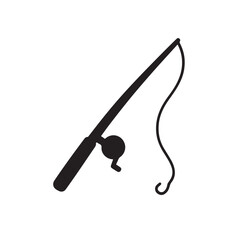 Fishing Rod Silhouette, Clean Angling Tool Vector