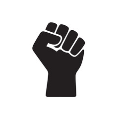 Fist Silhouette, Strong Symbol Gesture Vector