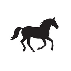 Running Horse Silhouette, Smooth Animal Icon Vector