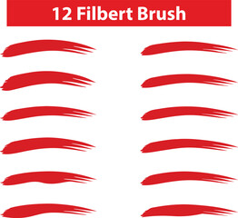 Obraz premium Set of grunge red paint, ink brush strokes. brush collection isolated on white background.