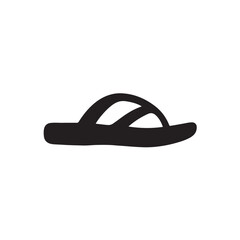 Sandal Silhouette, Summer Footwear Outline Vector