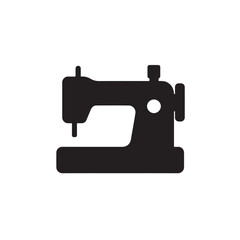 Sewing Machine Silhouette, Tailoring Equipment Icon Vector