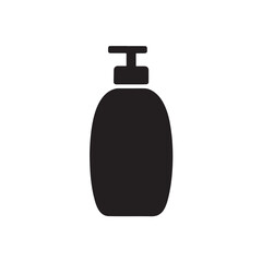 Shampoo Bottle Silhouette, Hygiene Product Vector Icon