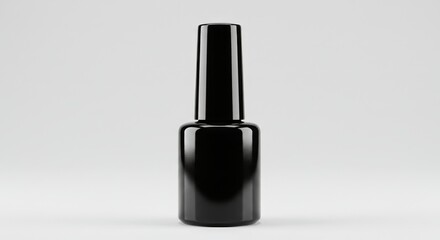 Obraz premium Glossy Black Nail Polish Bottle Mockup - Elegant black nail polish bottle mockup, perfect for showcasing your brand. Symbolizes beauty, , fashion, luxury, and self-care