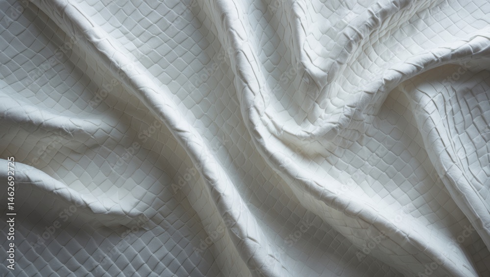 Poster White abstract textured background with embossed cell pattern