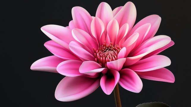 Pink flower blomming isolated on transparency background. Generative Ai