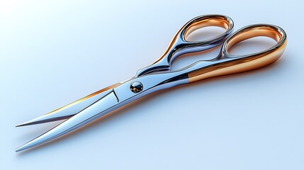 Professional Gold And Silver Scissors With Sharp Blades For Precision Cutting In High Resolution Images