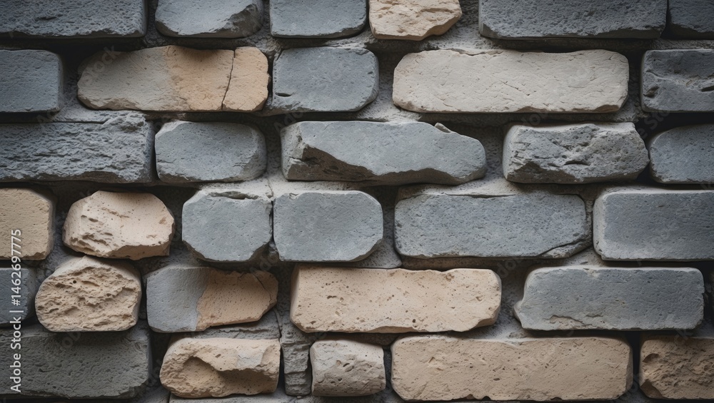 Poster closeup of weathered brick wall showing textured surface and architectural character