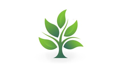 Eco-Friendly Tree Leaf Logo Template Stock Vector for Environmental Branding