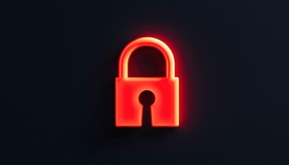 Fototapeta premium Glowing red padlock icon