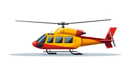 Helicopter Air Transportation Flat Vehicle Illustration for Aerial Logistics Services