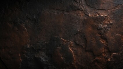 Dark brown textured background featuring rusty stone or metal