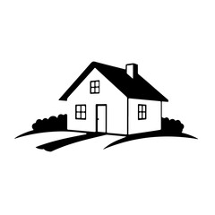 House silhouette logo, real estate symbol, real estate architecture vector, building icon, real estate design