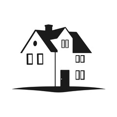House silhouette logo, real estate symbol, real estate architecture vector, building icon, real estate design
