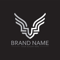 Geometric Wing Design Logo in Dark Colors