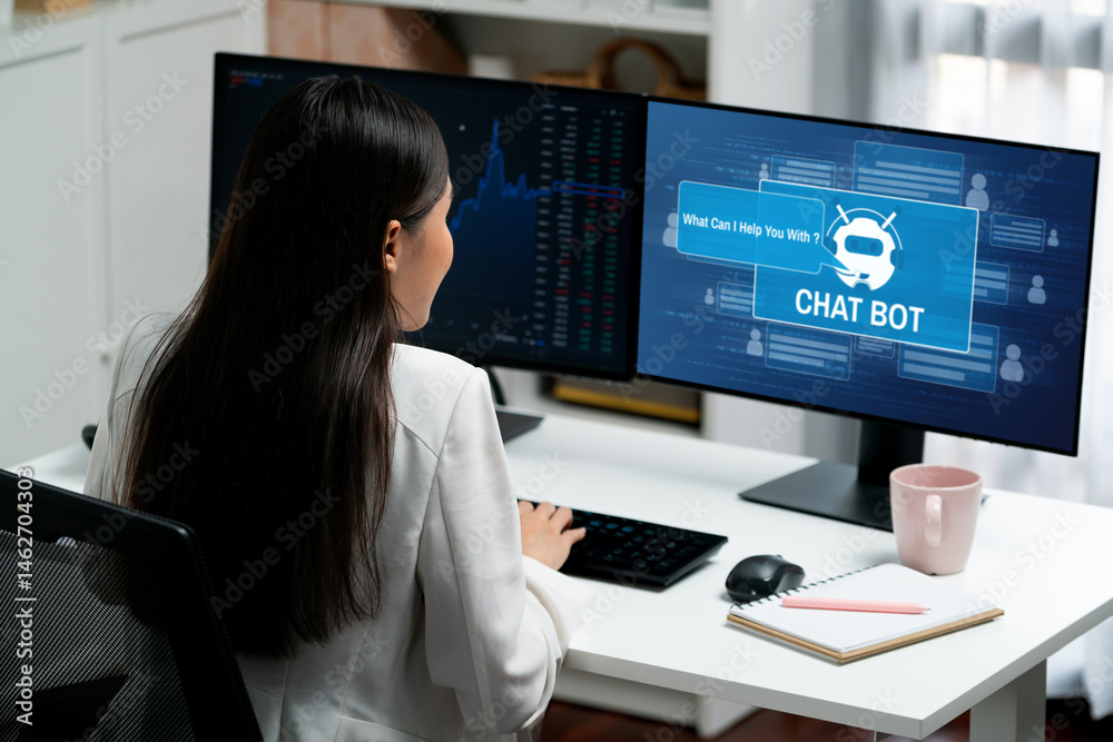 Poster chatbot software application for brisk online business that automatically reply to customer question
