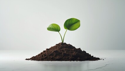 young plant on a white background isolated