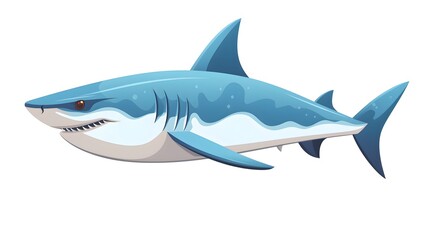 Obraz premium Detailed Blacktip Shark Underwater Animal Flat Vector Illustration for Designs