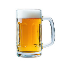 Beer mug with foam isolated on transparent background