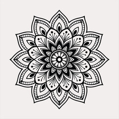 Intricate Black and White Mandala Design for Decorative and Spiritual Art.
