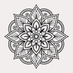 Intricate Black and White Mandala Design for Decorative and Spiritual Art.
