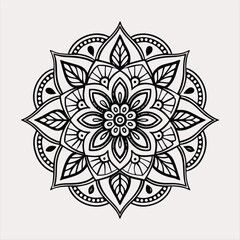 Intricate Black and White Mandala Design for Decorative and Spiritual Art.