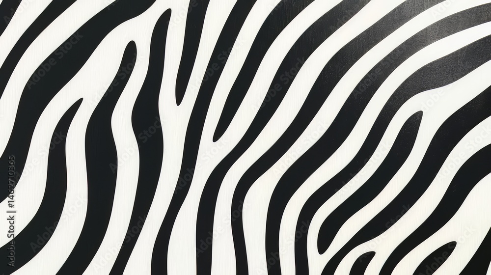 Poster zebra print is shown in black and white. the zebra print is very detailed and has a lot of black and