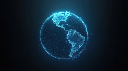 Glowing digital earth global network connection visualization