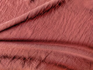 close up of cocoa brown crinkle fabric