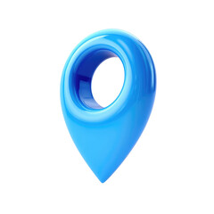 Blue Location Pin 3D Render Ic  isolated on a transparent background