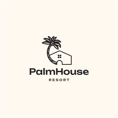 Palm House Logo Design Vector Template.
