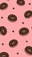Chocolate Donut Background Wallpaper V.4