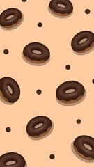 Chocolate Donut Background Wallpaper V.3
